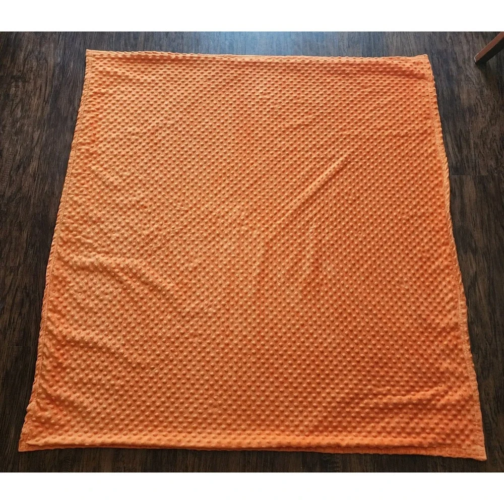 FOX Raccoon Face Gray Orange Baby Blanket Minky 55 X 51